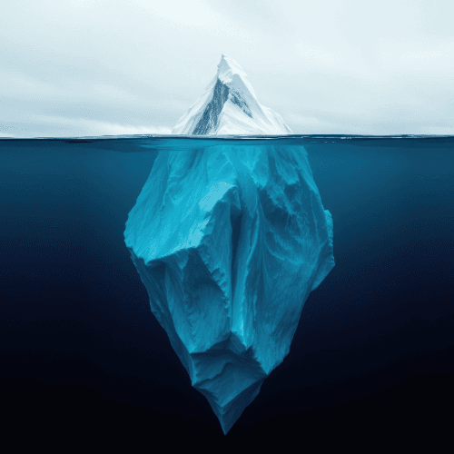 Iceberg que representa los tres niveles de la mente